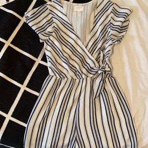 Everly Blue Striped Romper